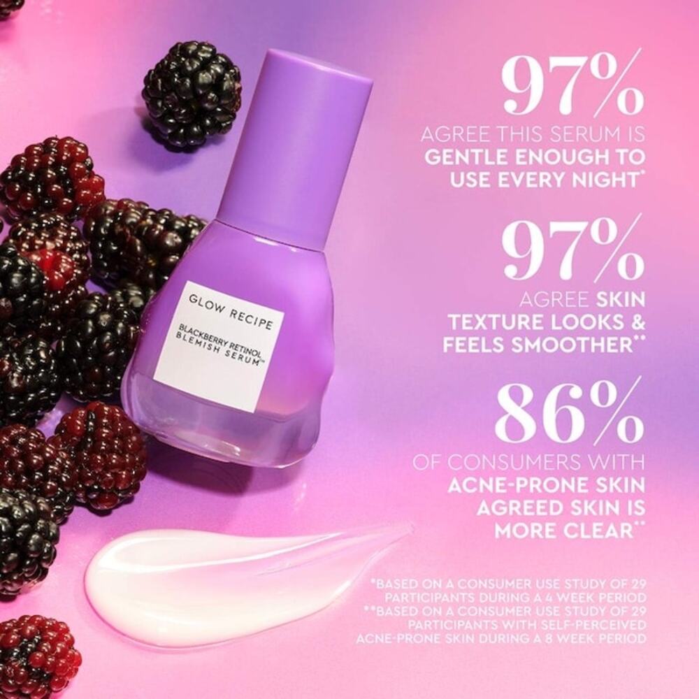 NEW! Glow Recipe Blackberry Retinol Blemish Serum Full Size 30ml